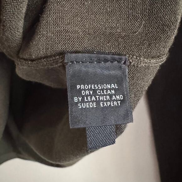 Ralph Lauren Black Label Dark Olive Green Sweater Leather Elbow Patches Large - Picture 5 of 7